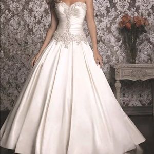 Allure Bridals 9003 White Satin Ballgown